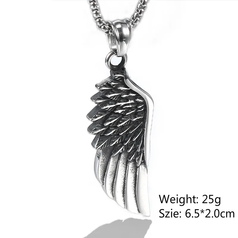 Olowu мужское ожерелье с перьями в форме нержавеющей стали ювелирные изделия для