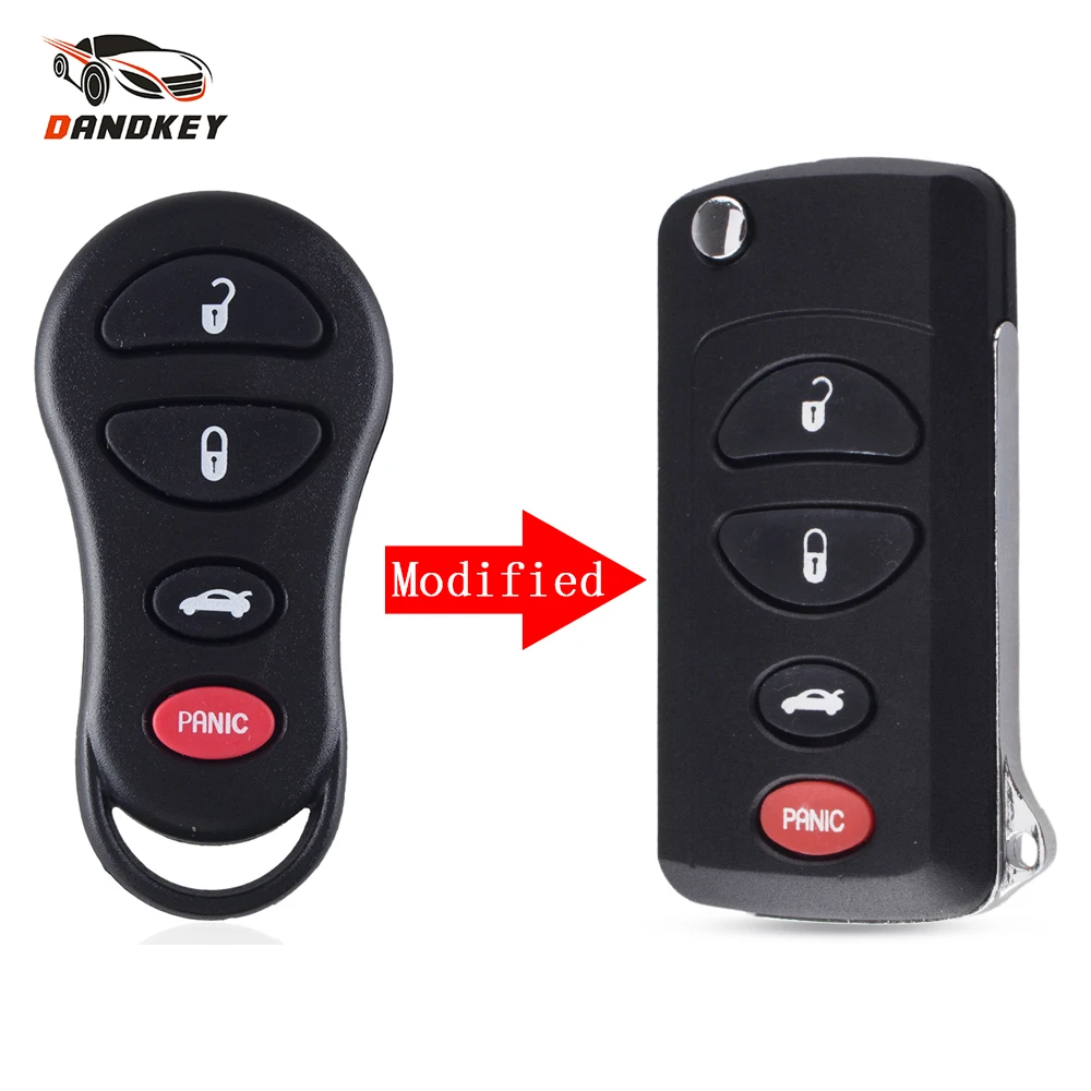 Dandkey измененный корпус автомобильного ключа с 4 кнопками для Jeep Liberty Dodge Neon Intrepid