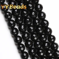 natural faceted black crystal glass beads 4 6 8 10 12mm loose spacer charm beads for jewelry making diy women bracelets necklace