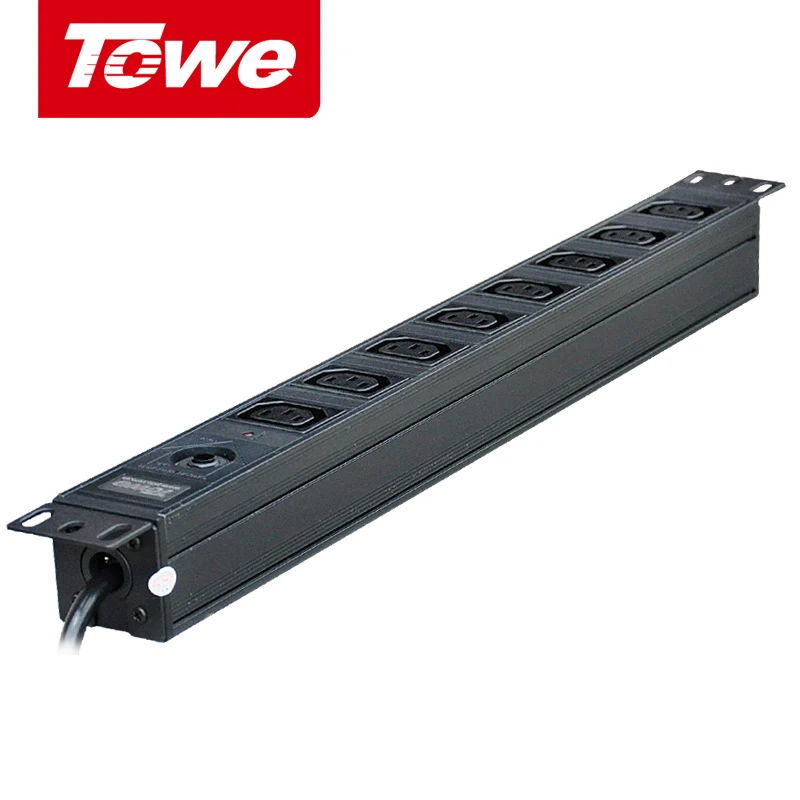 Блок распределения питания TOWE PDUs 19 дюймов EN10/I812P 10A 8 каналов IEC320 C13 с защитой от
