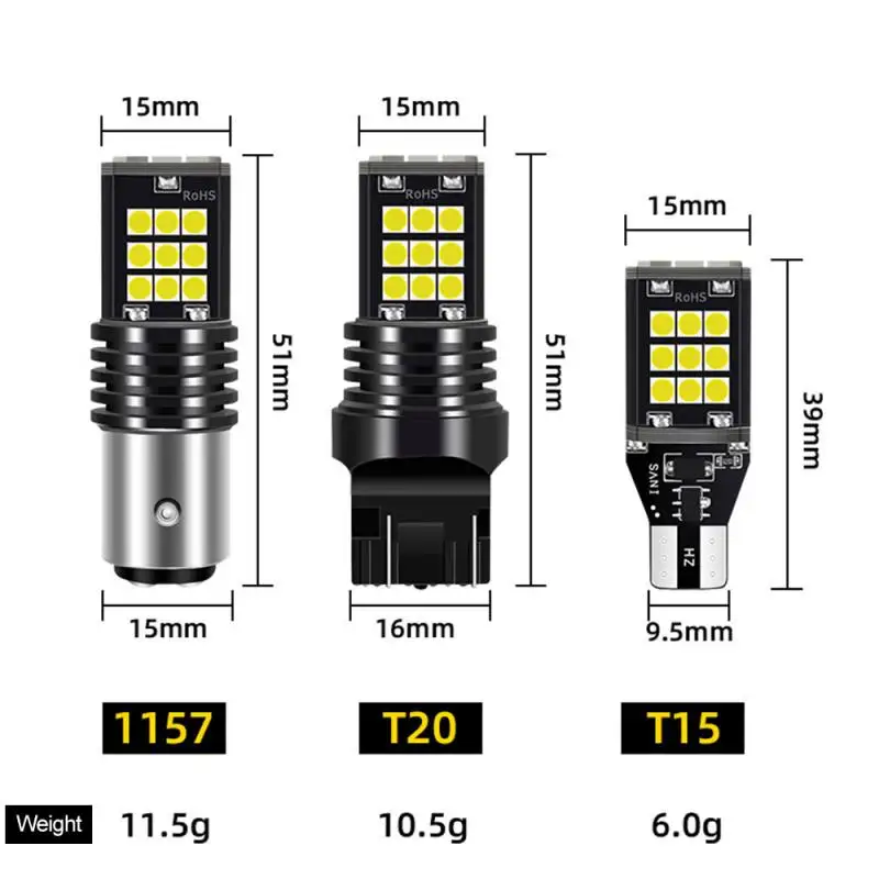 

1pcs 1157 BA15S P21W T15 T20 Car Light Bright 3030 LED Car Steering Brake Lights Reversing Lights Fog Lamps Backup Light Bulb