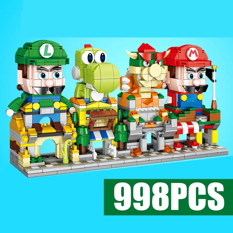 

New Pixar Cars 2 3 Lightning Mcqueen Marioed Creative Streetview Cartoon Plant Zombie City Idea Building Block Brick Toy Gift
