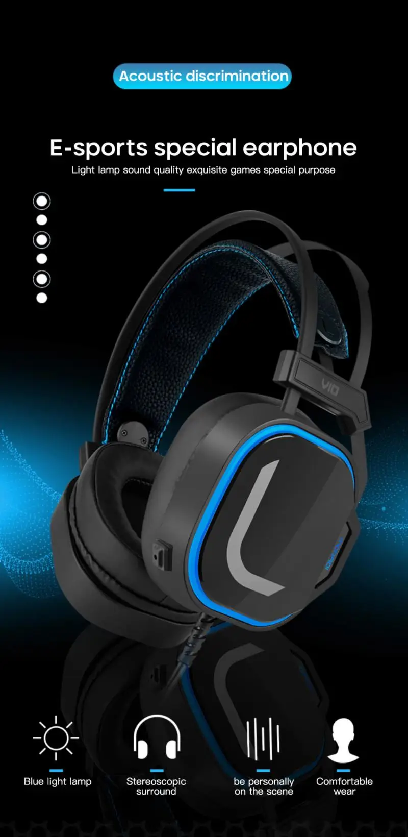 Профессиональные студийные наушники с микрофоном 7 1 каналов накладные Проводные