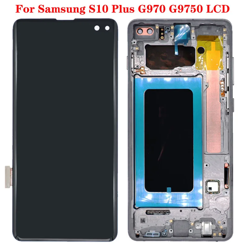 

ЖК-дисплей SUPER AMOLED G975F для Samsung S10 Plus, ЖК-дисплей с сенсорным экраном и рамкой в сборе для Galaxy S10 Plus, G975F, G9750