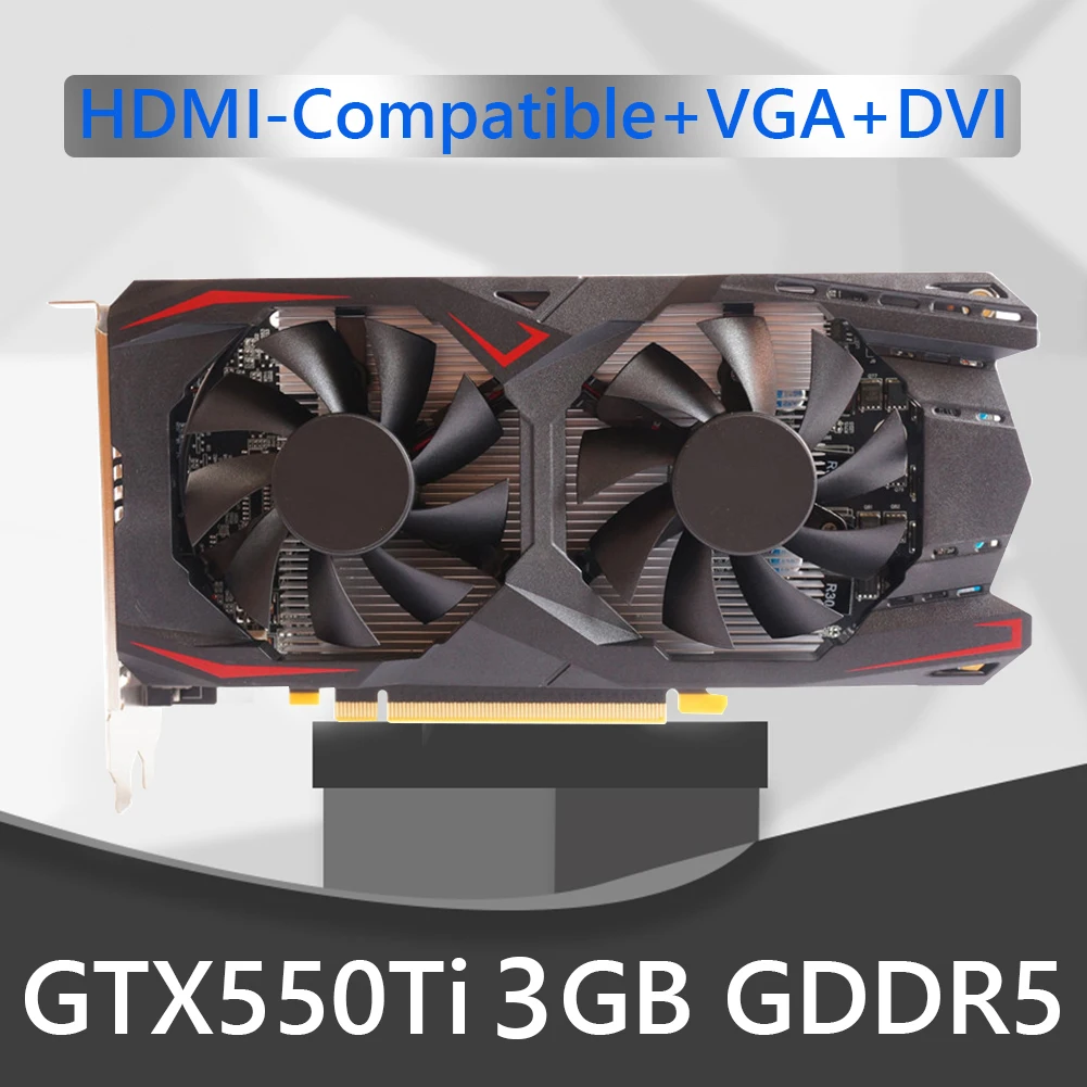 

GTX550Ti 3GB GDDR5 NVIDIA PCI-e Computer Graphics Card With Cooling Fan Cooling HD video output HDMI-compatible Interface
