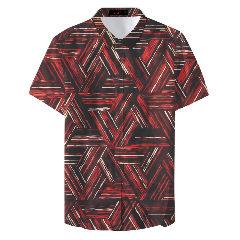 2021 летние Для мужчин шелковая ткань в рубчик Стиль: принт с геометрическим узором