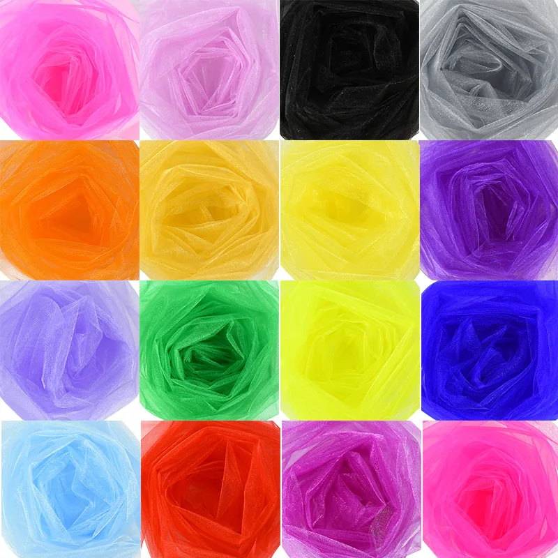 5/10m Wedding Decoration Tulle Roll Crystal Organza Sheer Fabric For Birthday Party Backdrop Wedding Chair Sashes Decor Yarn images - 6