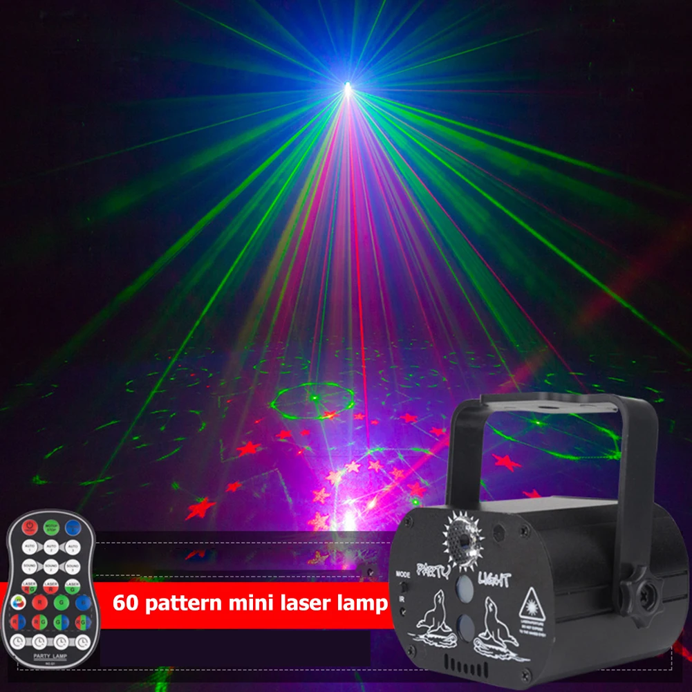 

Remote R&G Laser Full Stars Starry sky Patterns Projector DJ Party Effect Dance Disco Stage Bar Holiday Light L19N6