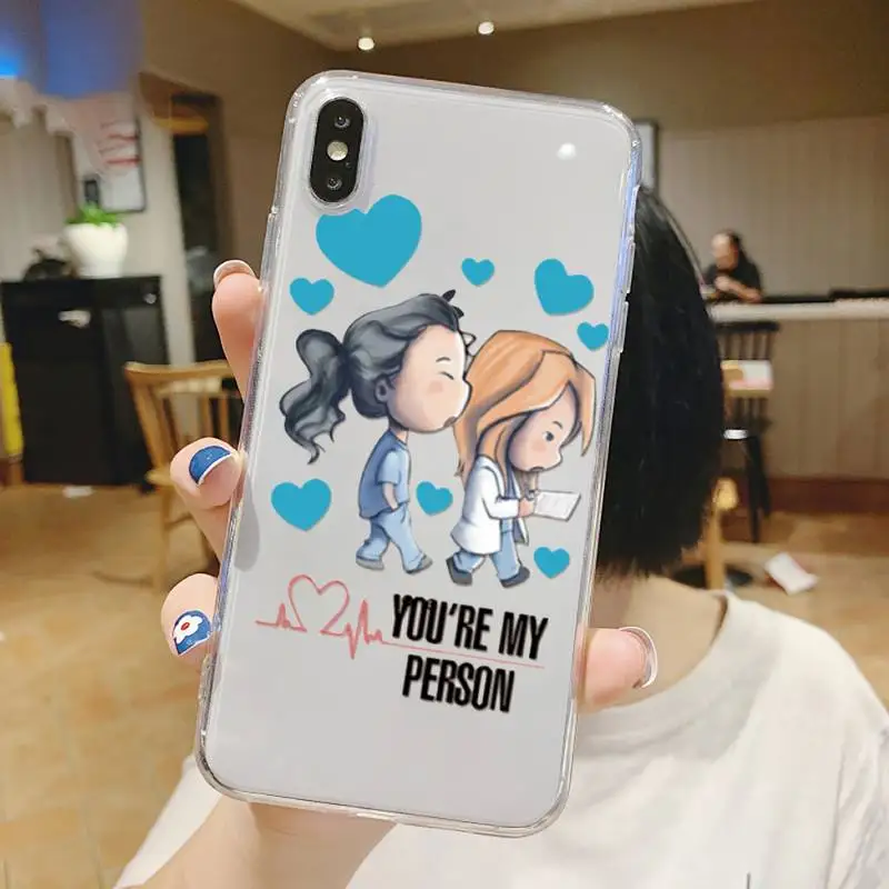 

Greys Anatomy You're My Person Phone Case Transparent soft For iphone 5 5s 5c se 6 6s 7 8 11 12 plus mini x xs xr pro max