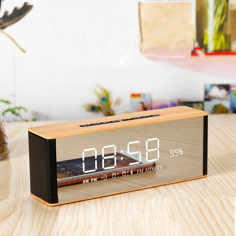 Будильник Радио зеркало настольные часы Despertador Bluetooth динамик Цифровой