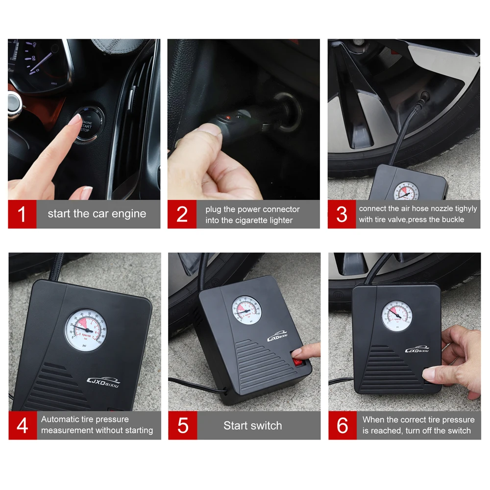 Автомобильный воздушный насос портативный двухцилиндровый с цифровым дисплеем