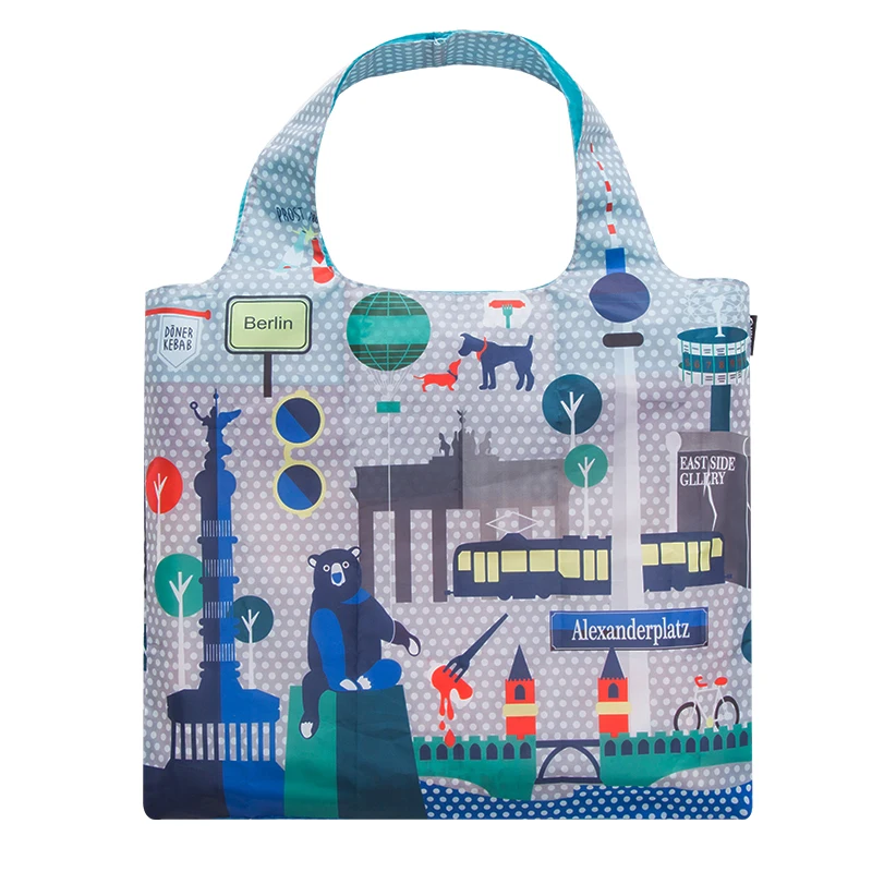 Легкая полиэфирная водонепроницаемая складная сумка для покупок портативная