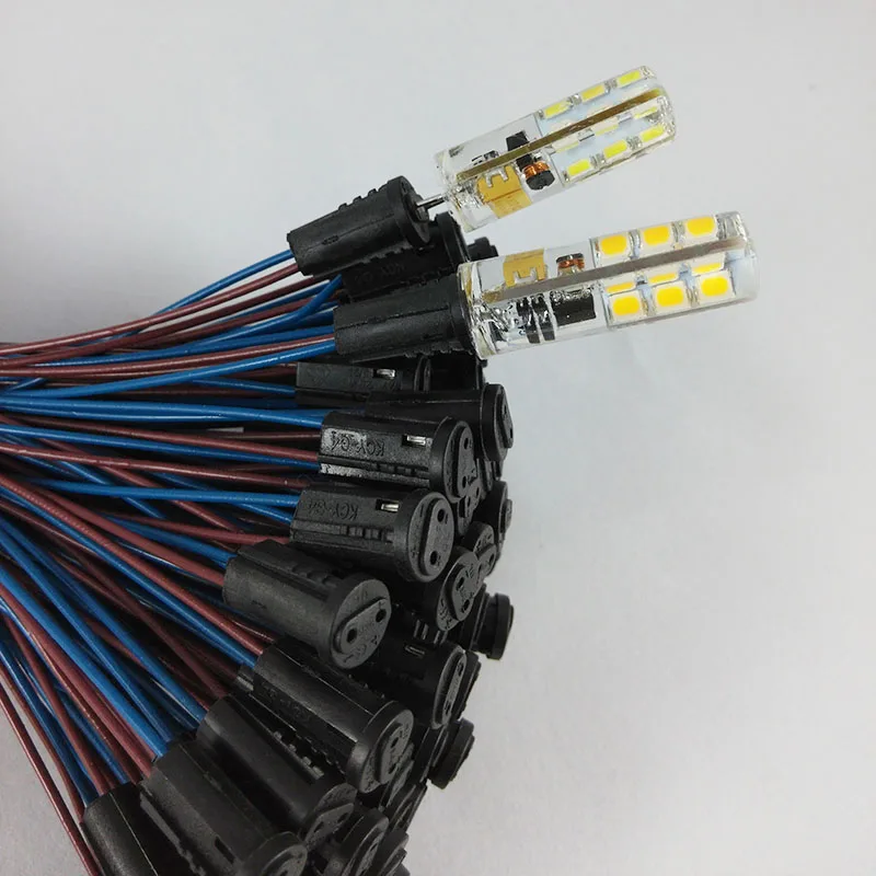 

10 G4 LED Bulb Socket Halogen MR11 Base, Miniature Bi-Pin Base Socket, Halogen Incandescent Led Socket Ceramic Body Lamp Holder