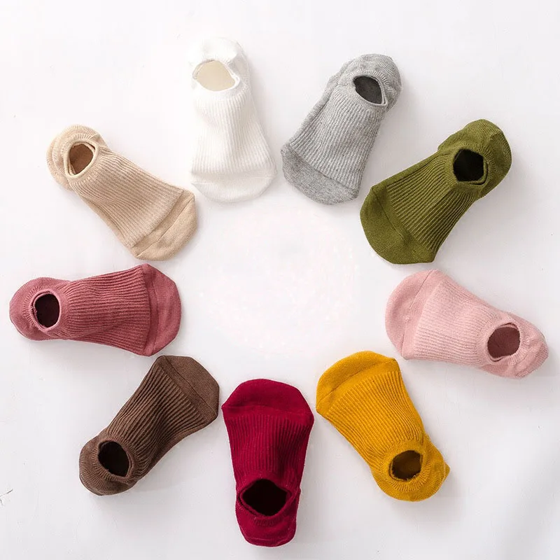 2020 горячая Распродажа однотонные женские невидимые носки хлопковые тапочки