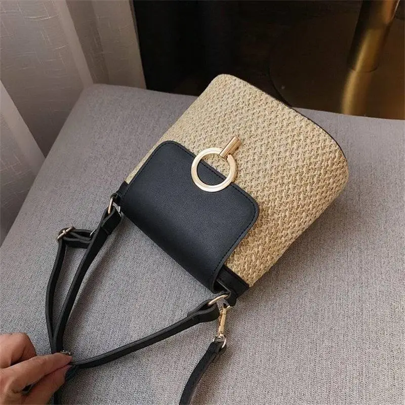 Европейская мода женская сумка мешок новинка 2021 летняя Соломенная сумочка