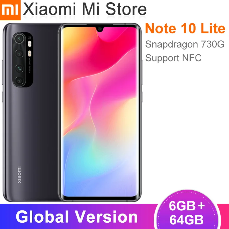 Смартфон Xiaomi Mi Note10 Lite 6 ГБ + 64 Snapdragon 730G камера мп дисплей 47 дюйма аккумулятор 5260 мАч