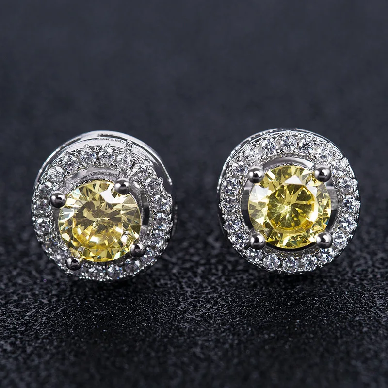 

Лидер продаж, изящные круглые серьги-гвоздики с блестящими фианитами, лучший подарок для влюбленных, свадебные серьги для невесты, оптовая ...