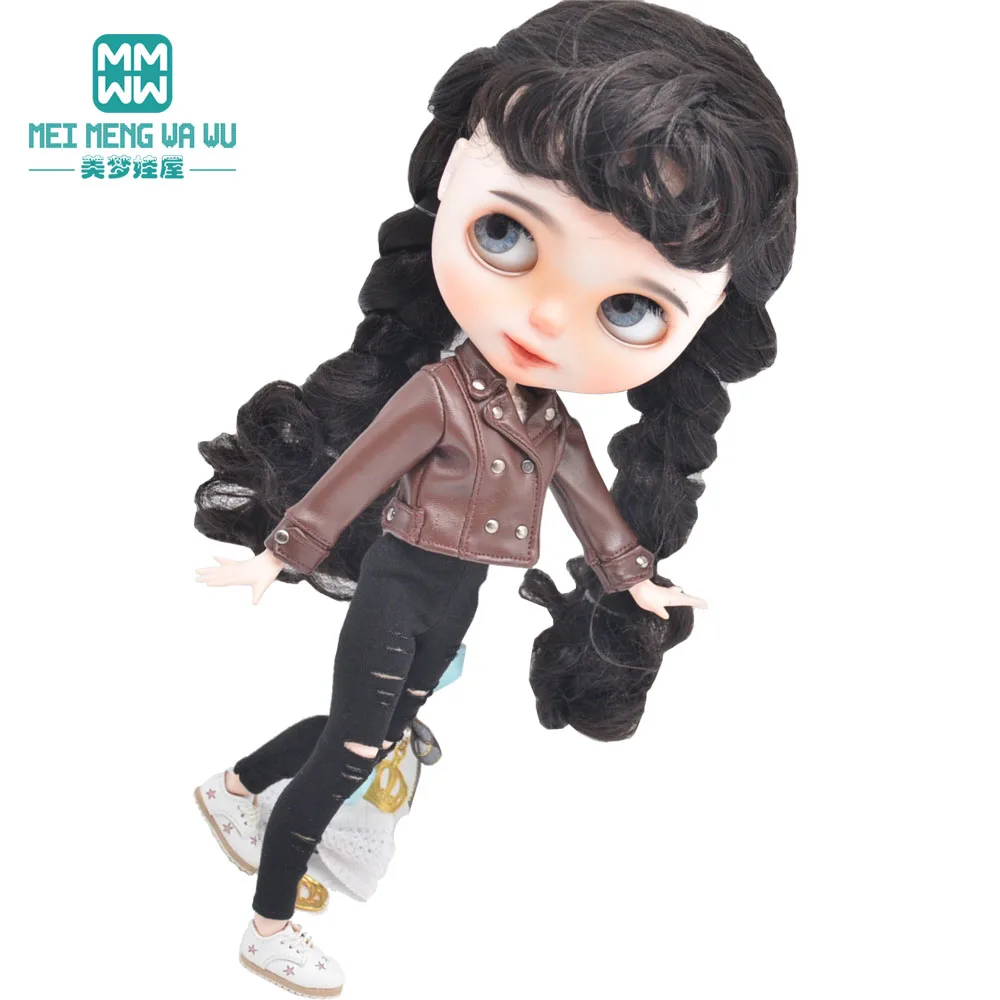 Одежда для кукол Blyth модная кожаная куртка азон 28-30 см игрушка в подарок девочек |