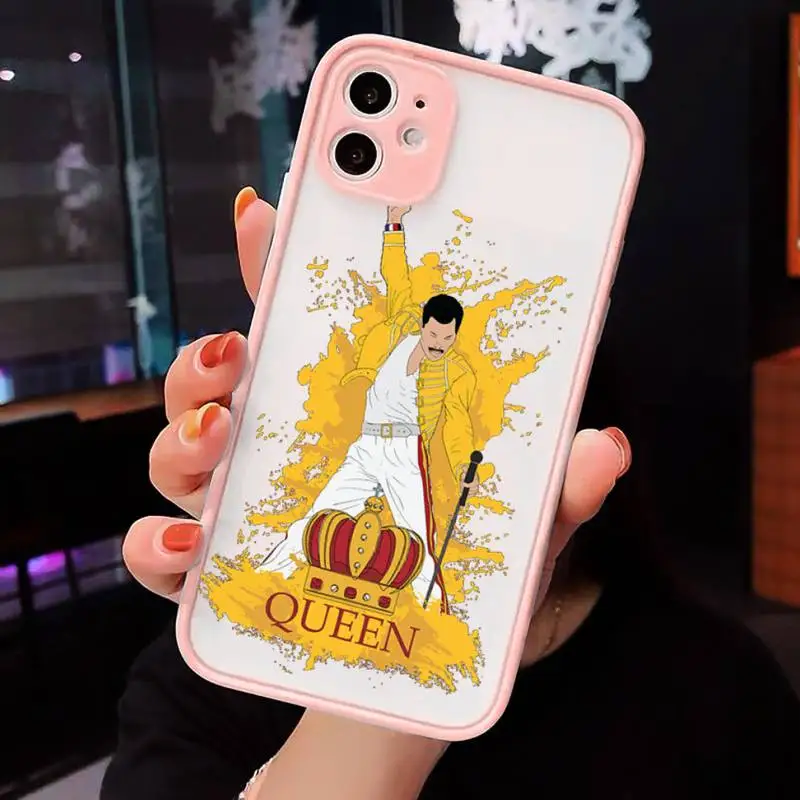 

Freddie Mercury Queen band Phone Cases matte transparent For iphone 7 8 11 12 plus mini x xs xr pro max cover