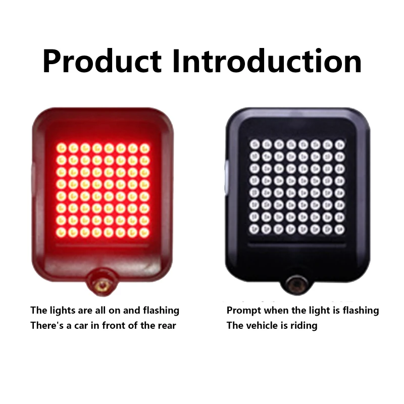 

Bicycle Light Automatic Direction Indicator Tail Light Rechargeable USB Mountain Bike Safety Light Warning