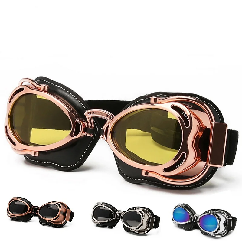 Мотоциклетные очки шлем пилота Ретро Винтаж искусственная кожа для верховой