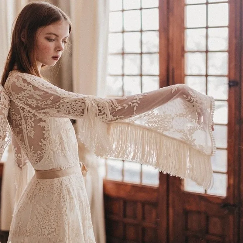 UMK богемное кружевное свадебное платье из двух частей женское до пола с открытой