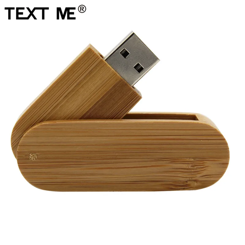 Usb флеш-накопитель TEXT ME с деревянным логотипом из бамбукового ореха 4 ГБ 8 16 32 64 usb 2 0