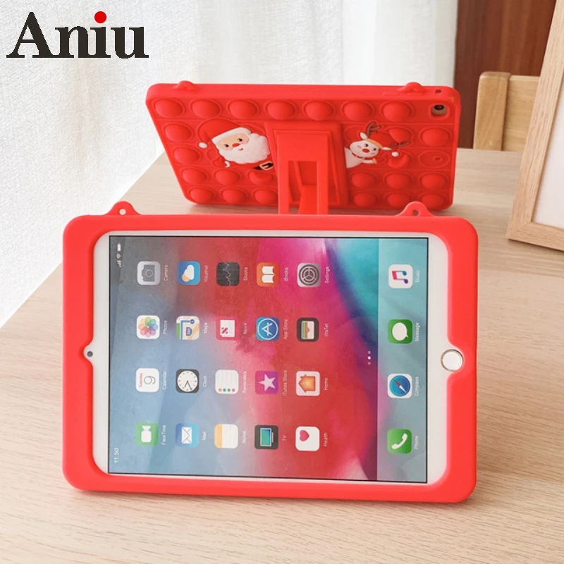 

Christmas Gift Push It Bubble Silicone Cover Case for iPad Mini 6 5 Air 2 3 4 10.5 10.9 10.2 2019 2020 Pro 11 2021 2018 9.7 2017
