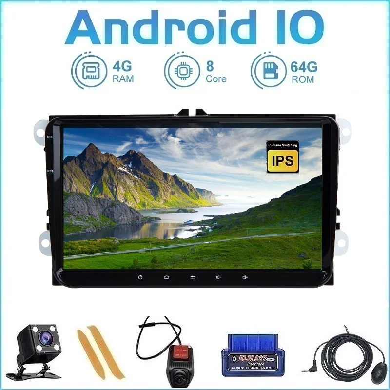 Автомобильный мультимедийный плеер ZLTOOPAI 9 дюймов на Android 10 с GPS Навигатором для