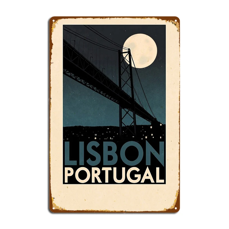Постеры для путешествий-Лиссабон Португалия металлические знаки клубный