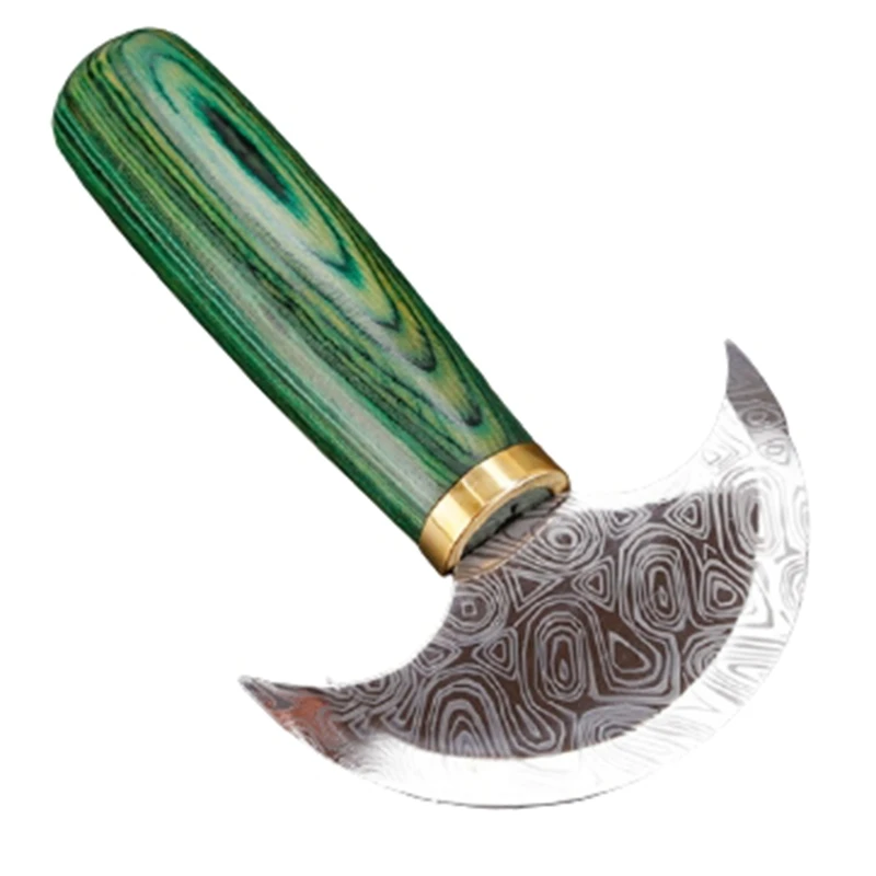 Полукруглый кожаный нож из дамасской стали, ручной нож «сделай сам» для резки кожи, нож для чистки, инструмент для резьбы
