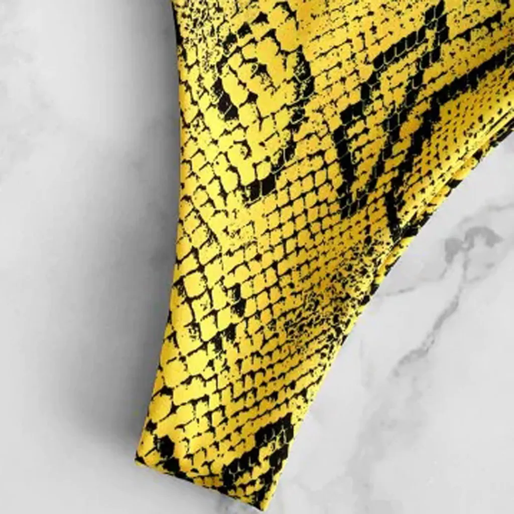 

Beach Wear Bikini Sexy Women Snake Skin High Cut V Neck Two Pieces Bikini Swimwear Ladies Swimsuit Beachwear Mai Feminino