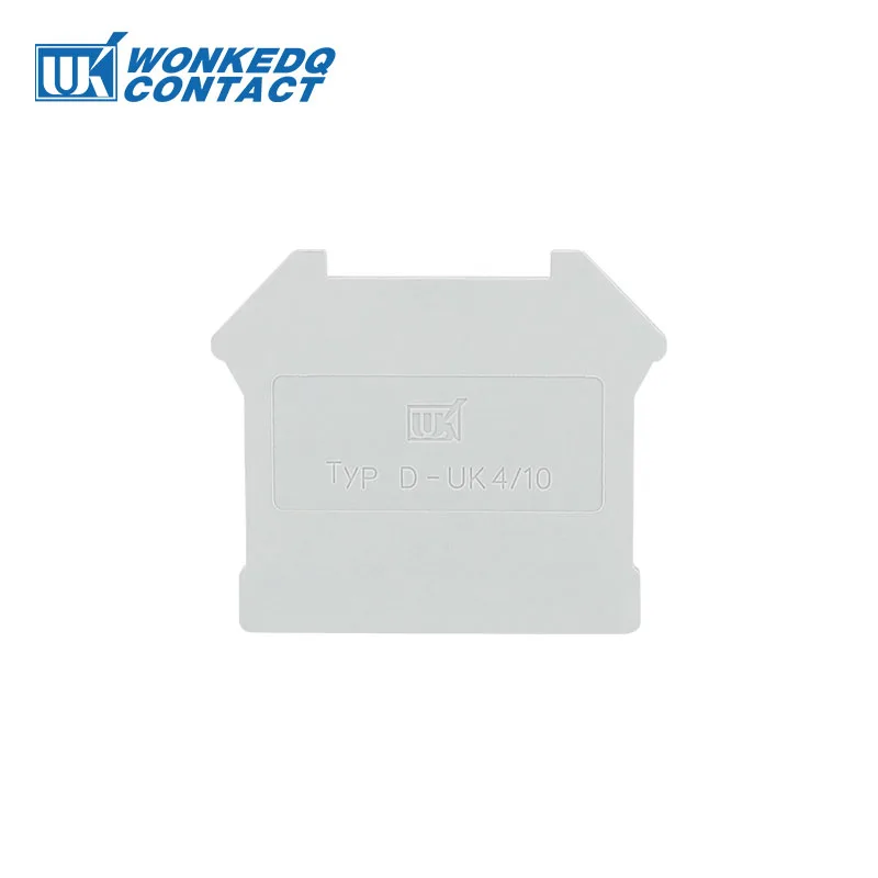 For UK 3N 10 шт. D-UK-4-10 для UK 3N UK5N UK6N UK10N UIK16 UK25Terminal Block аксессуары Концевая крышка пластины на din-рейку клеммные блоки - Цвет: For UK 3N