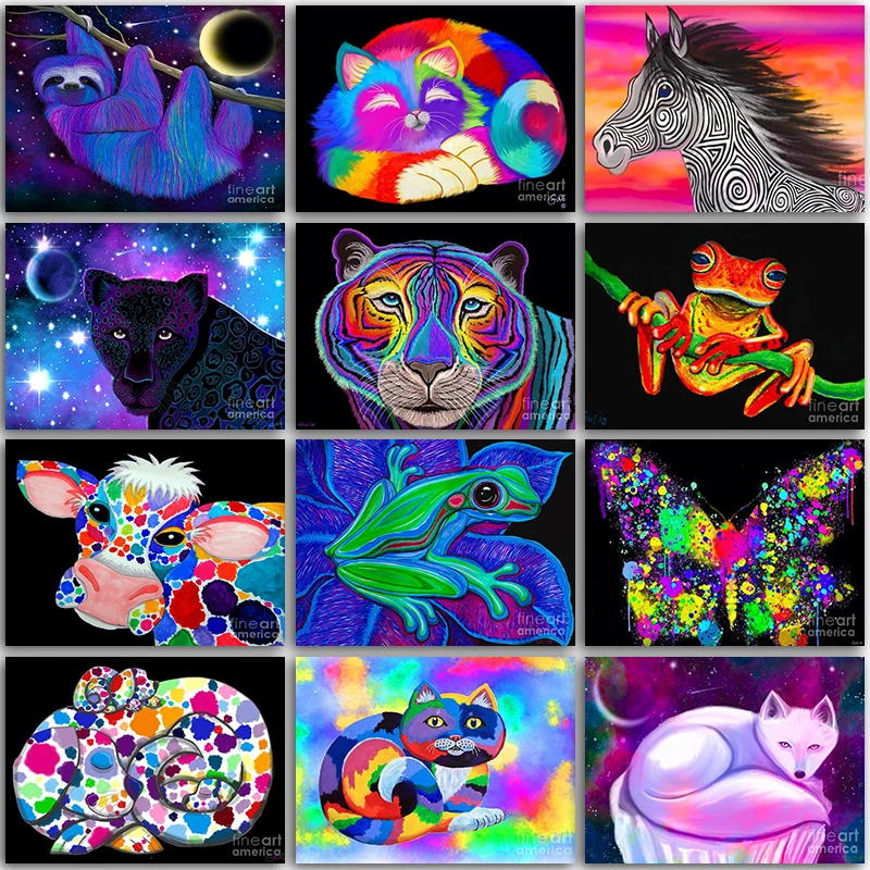 

5D DIY Diamond Painting kit animals Lion Cat sloth Horse Fox dog Full Square&Round mosaic embroidery Cross stitch home decor Art