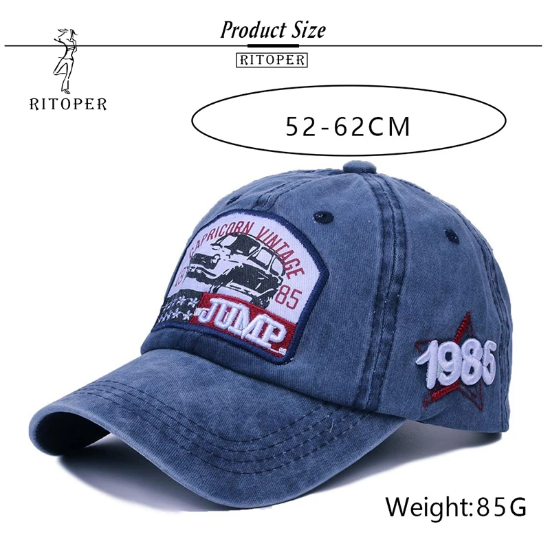 RITOPER джинсовая бейсболка s унисекс с вышивкой Snapback винтажный узор кепка для