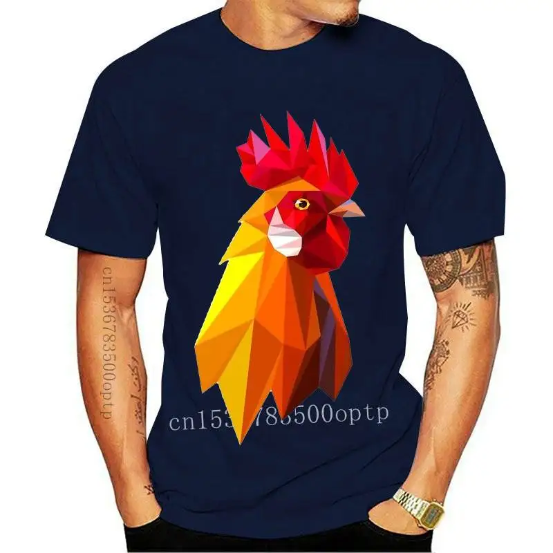 

New Fashion Streetwear Geometry Style Cock Print Women T-shirt Korean Trend High Quality Tops Harajuku Casual Loose O-Neck Tshir