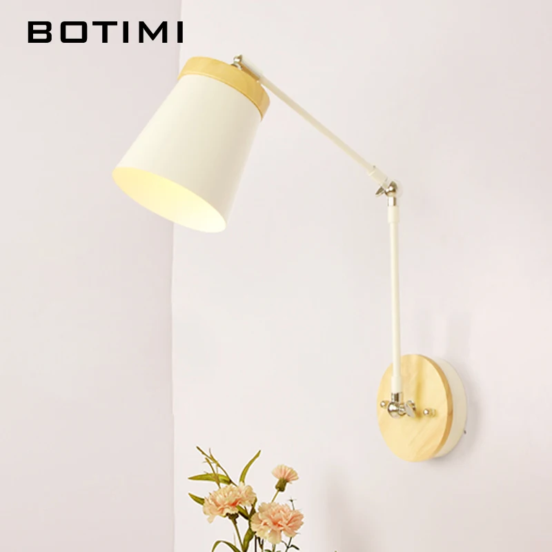 Настенный светодиодный светильник BOTIMI в скандинавском стиле деревянное бра