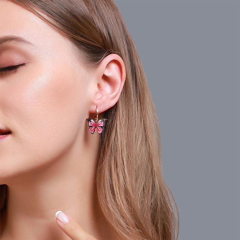 Модные Винтажные цветные Серьги бабочки женские модные корейские