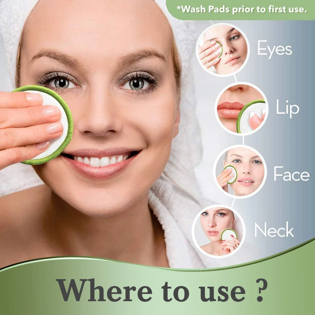 

16Pcs Reusable Bamboo Cotton Pads Washable Makeup Remover Pad Soft Face Skin Cleaner Facial Cleaning Beauty Tool With Box