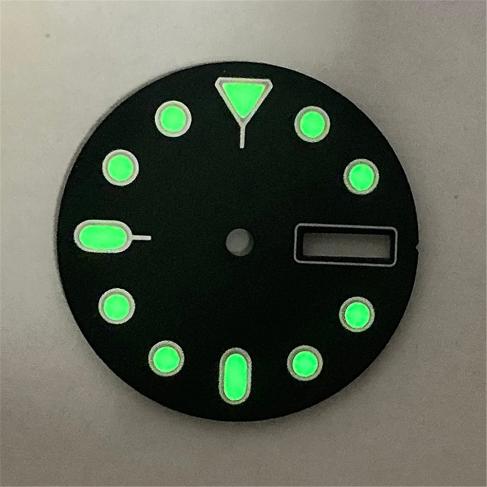

Fashion 28.5MM Green Luminous Watch Dial for NH35A NH36 4R36 Watch