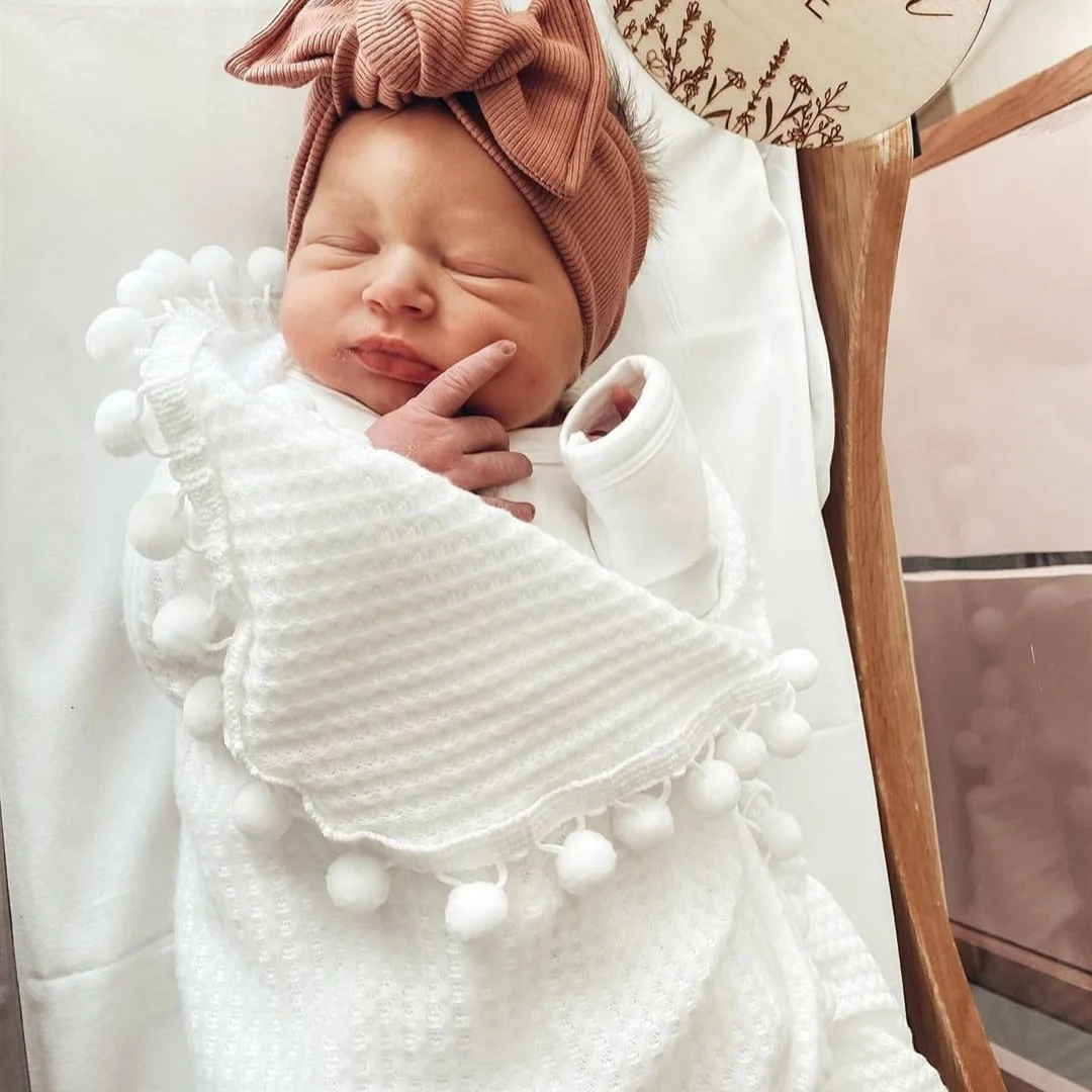 Детское одеяло 90x90 см вязаное Пеленальное Одеяло для новорожденных вафельная