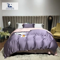 liv esthete purple 100 silk bedding set beauty silky duvet cover flat sheet pillowcase queen king waomen bed linen for women