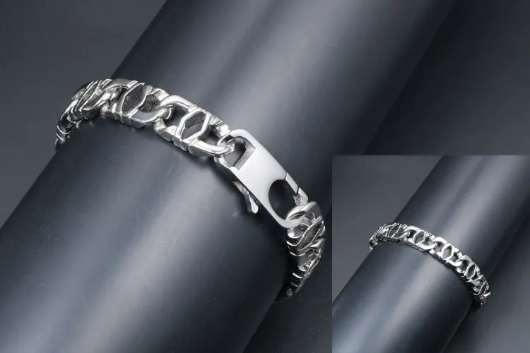 Unisex 316L S.Steel Bracelet Cut-out Rhombus Shaped Width 10mm Length 8 inch Men Women Classic Bangle Bracelets C1007 | Украшения и