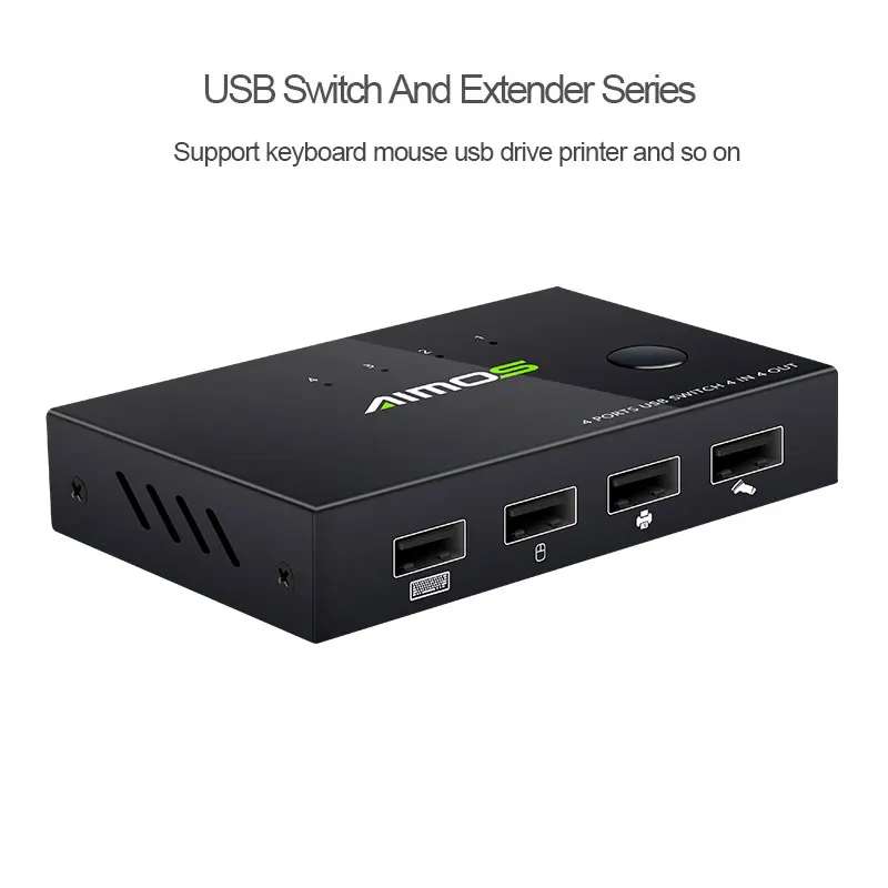 TZT 4 порта USB KVM переключатель в из w/USB кабели для клавиатуры U диск принтер сканер AM