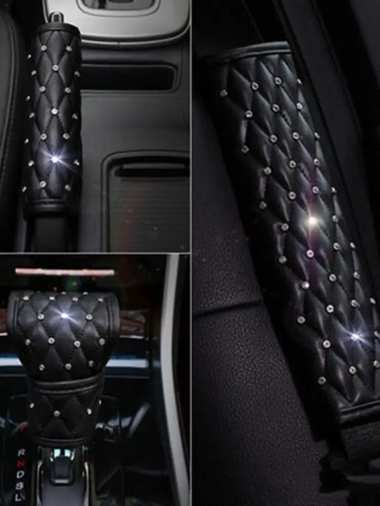 Универсальная автомобильная кожаная задняя крышка с кристаллами и