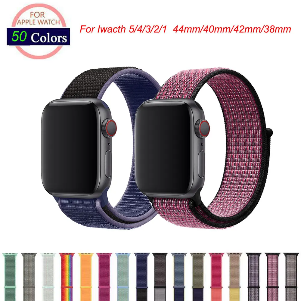 Нейлоновый спортивный ремешок для Apple Watch 42 мм/38 мм/44 мм/40 мм iWatch 5/4/2/1 браслет