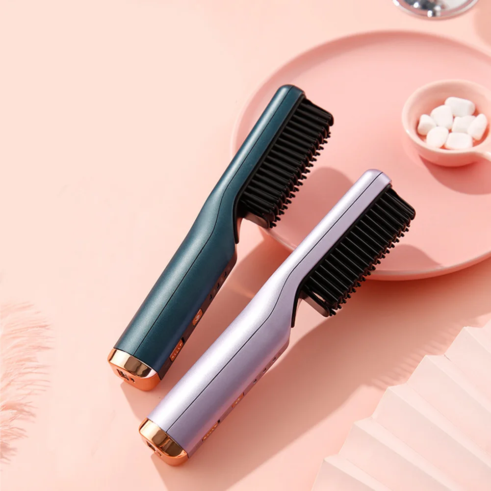 

Электрическая щетка для выпрямления волос, горячая расческа, плойка с быстрым нагревом, электрический выпрямитель для мужчин, щетка для бор...
