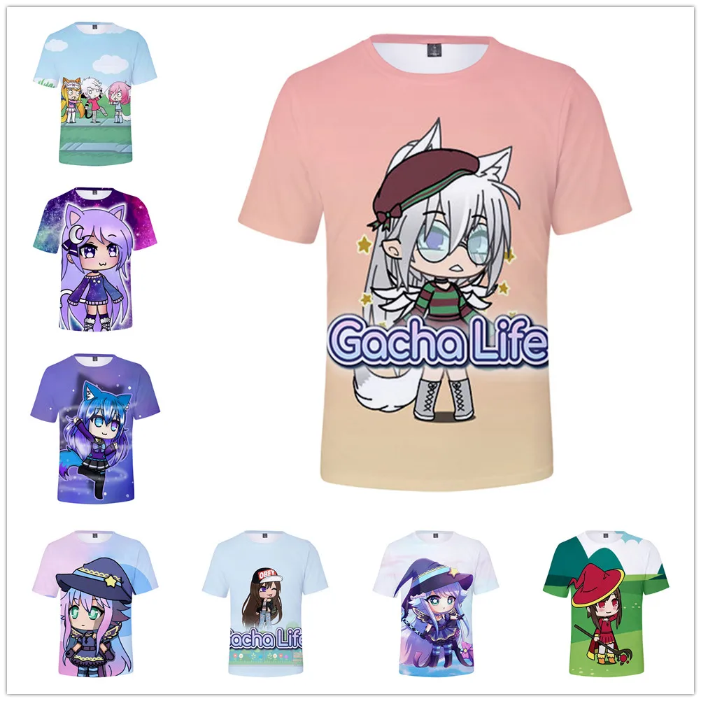 4-13Y Children Game Gacha Life 3D Print T-Shirt Boy Girl Summer Cute Tees Tops Fashion T Shirt Kids Casual Cartoon Anime Tshirt