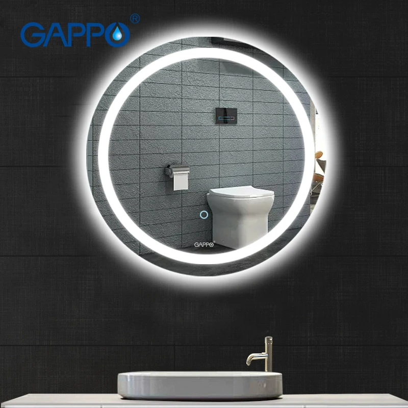Зеркало для ванной комнаты Gappo круглое светодиодное косметическое зеркало
