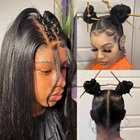 Парик женский прямой из натуральных волос, 30, 38 дюймов, 13 х6 дюймов